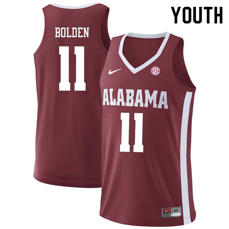 Youth #11 James Bolden Alabama Crimson Tide College Basketball Jerseys Sale-Crimson